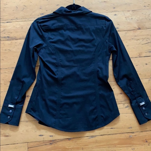 NWT Express Essential Fitted Dress Shirt Black - Picture 4 of 4